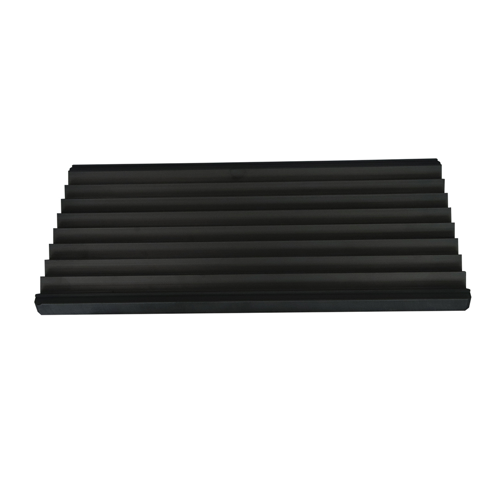 Stepped profile grooved graphite plate showing multi-depth groove CNC machining capability