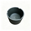 Graphite crucible with notched rim top view, four symmetric slots on top edge for tong grip and positioning, industrial melting container for foundry operations, NHD Carbon custom machined design