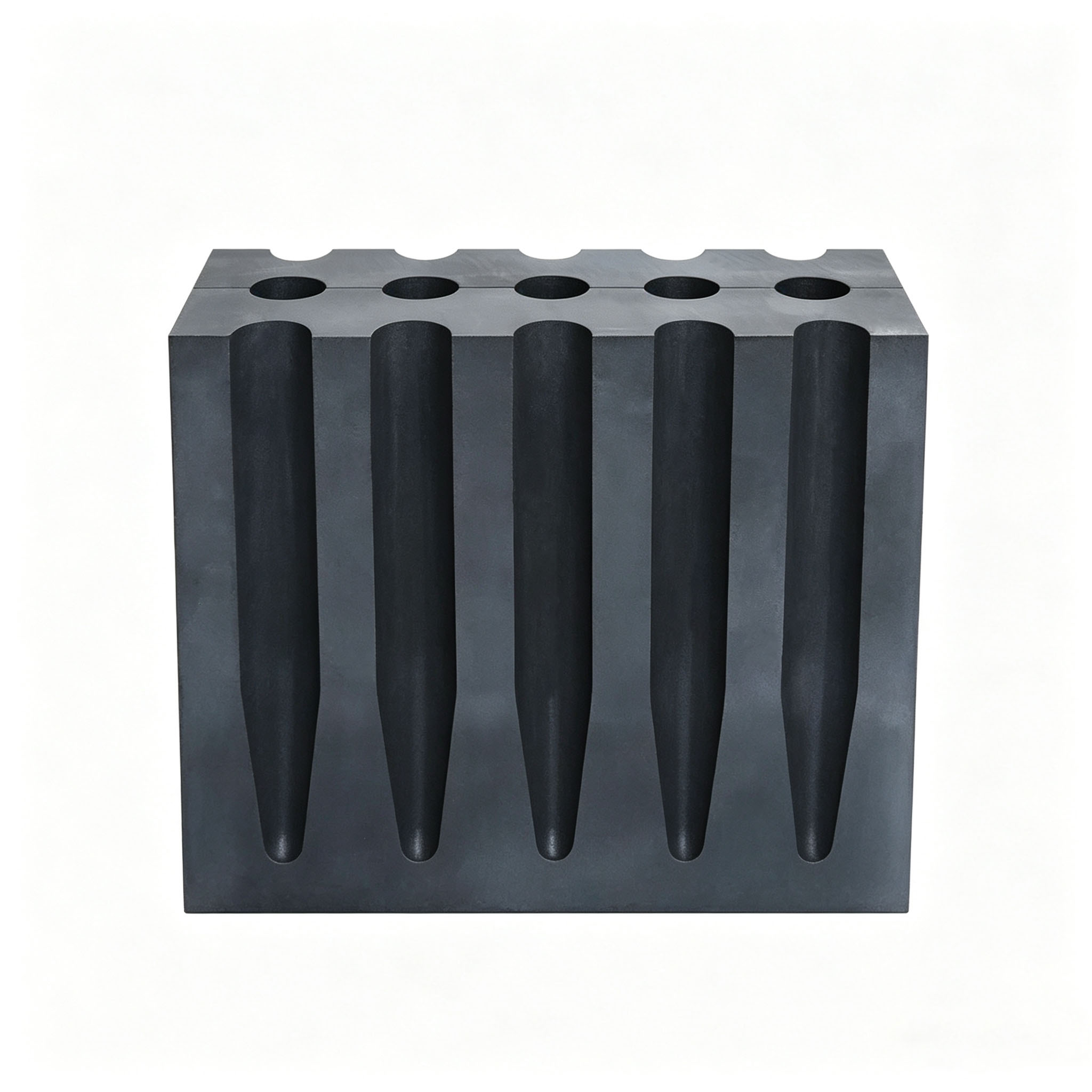 Integrated long taper cavity graphite mold, high strength graphite die for overlength stone cutting diamond segments
