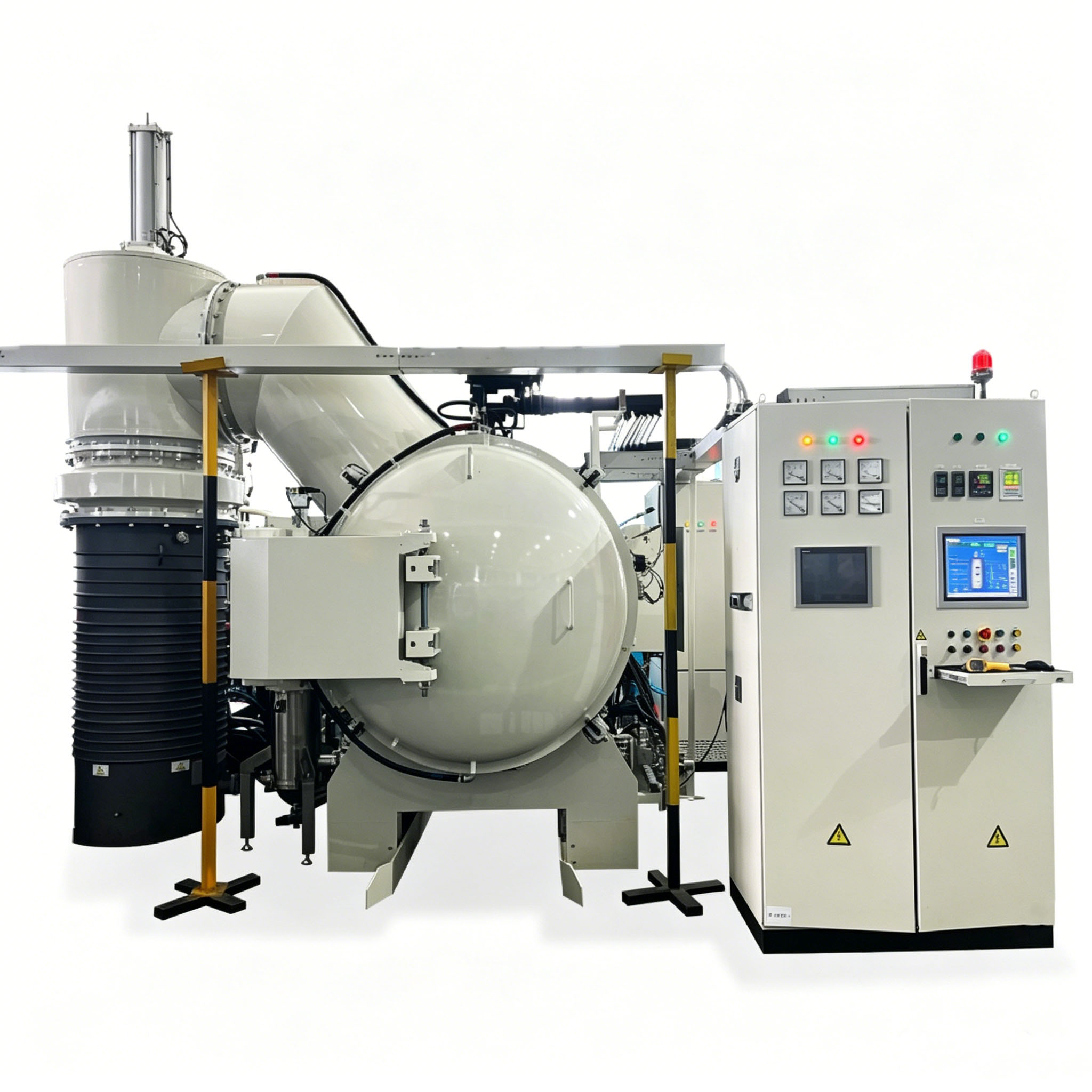 Vacuum induction brazing furnace equipped with high-purity graphite boats for high-temperature brazing of copper alloys and stainless steel, showcasing industrial graphite mold applications in induction heating environments
