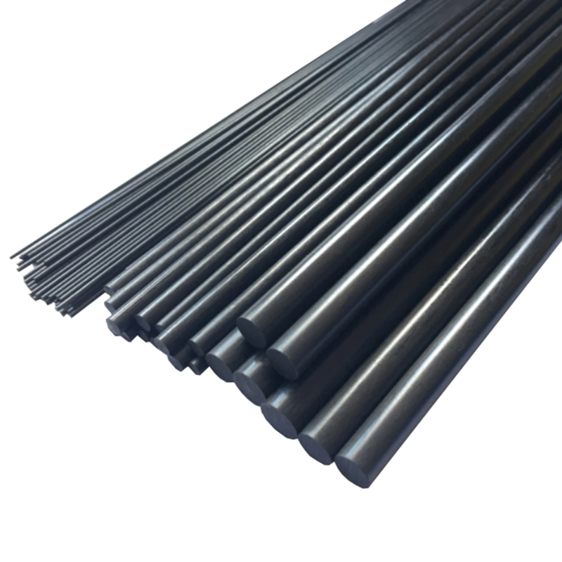 Full diameter range graphite rod fan arrangement display, Φ2-50mm high-purity carbon rods, conductive graphite round bars batch supply, isostatic material uniform consistency, ash content ≤0.15%