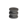 Twin-groove graphite cluster wheel with dual independent V-channels, simultaneous guiding of two fiber streams without interference, multi-line drawing machine compatible