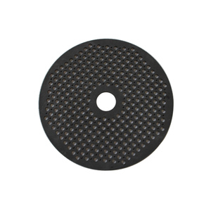 Isostatic graphite perforated disc with dense hole array and central bore, premium carbon sintering plate for tungsten carbide powder metallurgy, thermal shock resistant tray