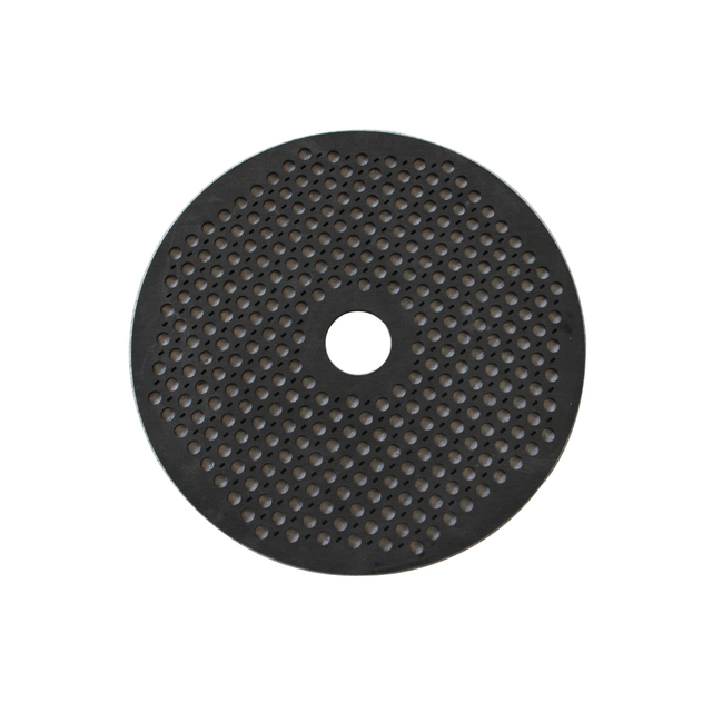 Isostatic graphite perforated disc with dense hole array and central bore, premium carbon sintering plate for tungsten carbide powder metallurgy, thermal shock resistant tray